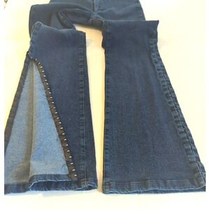 Vertigo Paris Denim Jeans Fr 36 Us 4 Corset Style Closure Flared Leg Rock Star